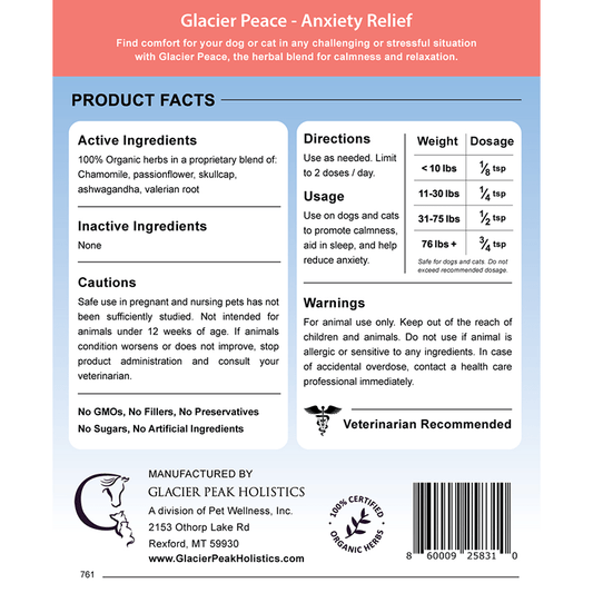 Glacier Peace - Natural Anxiety Relief for Dogs and Cats - Happy Hounds Pet Supply