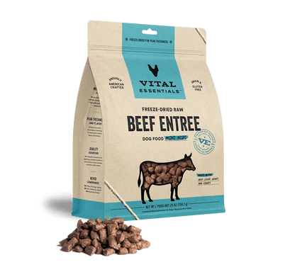 Vital Essentials Freeze Dried Dog Food 25oz Beef Mini Nibs