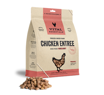Vital Essentials Freeze Dried Dog Food 25oz Chicken Mini Nibs