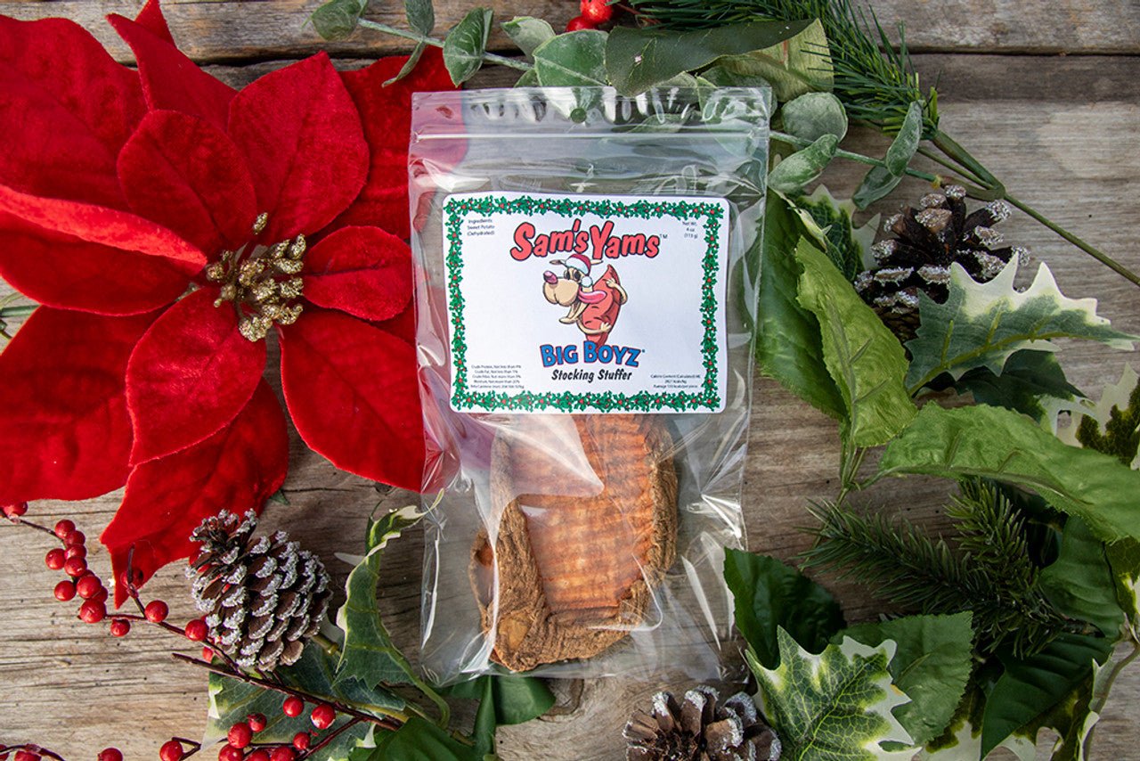 Sam's Yams Crinkle Cut Sweet Potato "Veggie Rawhide" Stocking Stuffers - Happy Hounds Pet Supply