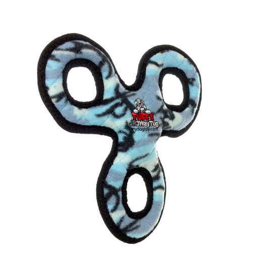 Tuffy Jr 3 WayTug - Camo Blue, Durable, Squeaky Dog Toy - Happy Hounds Pet Supply