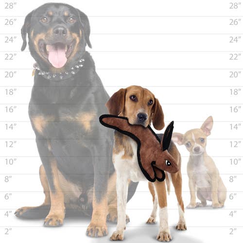 Tuffy Jr Barnyard Rabbit - Brown, Durable, Squeaky Dog Toy - Happy Hounds Pet Supply