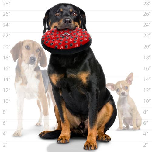 Tuffy Ultimate Flyer - Red Paw, Durable, Squeaky Dog Toy - Happy Hounds Pet Supply