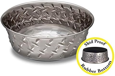 Diamond Plated Non-Skid Bowl - Happy Hounds Pet Supply