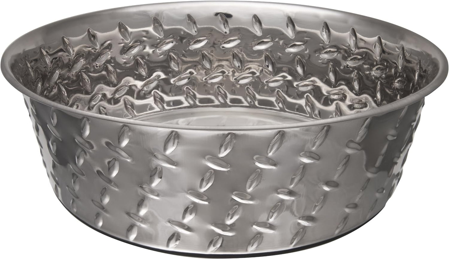 Diamond Plated Non-Skid Bowl - Happy Hounds Pet Supply