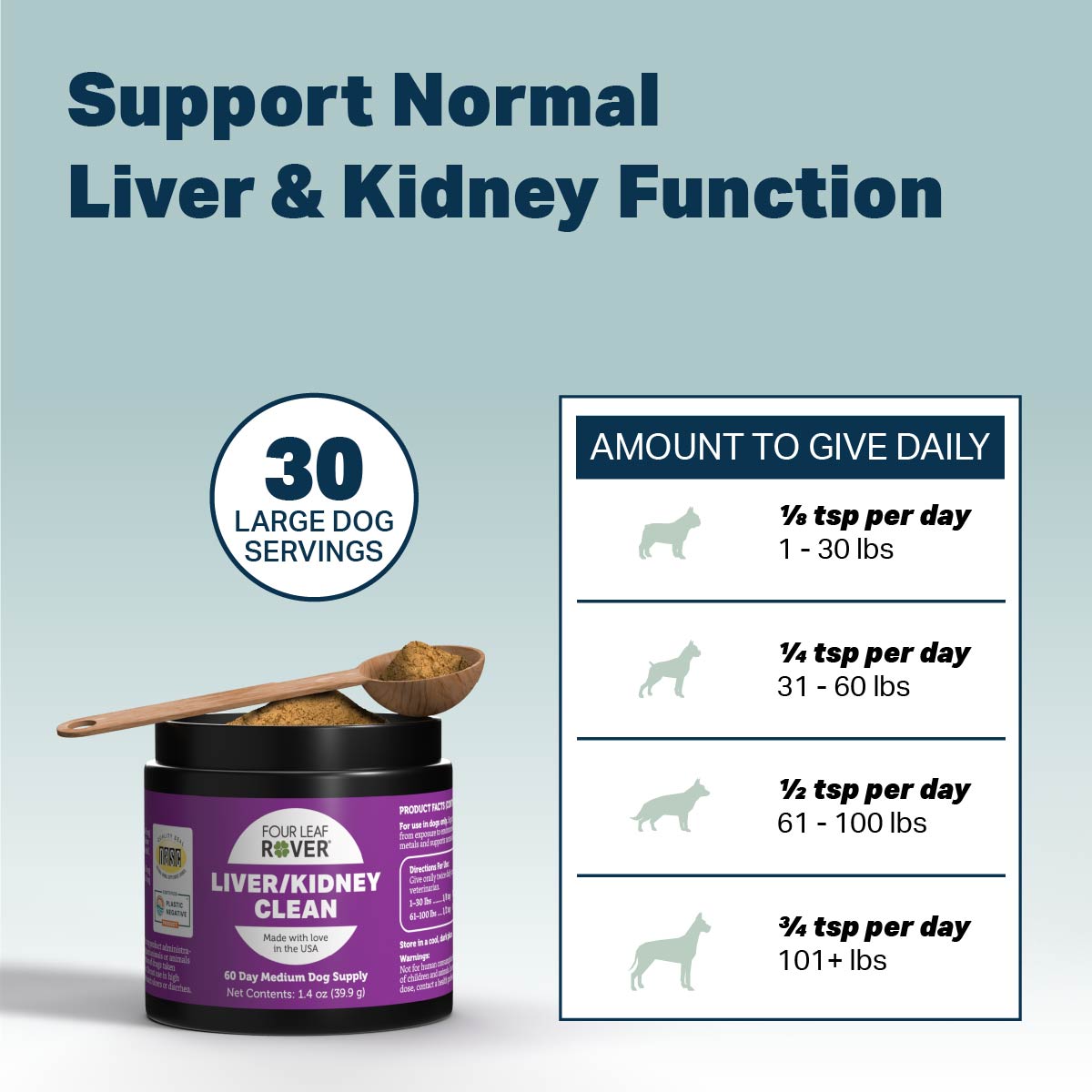 Four Leaf Rover Liver/Kidney Cleanse - Happy Hounds Pet Supply