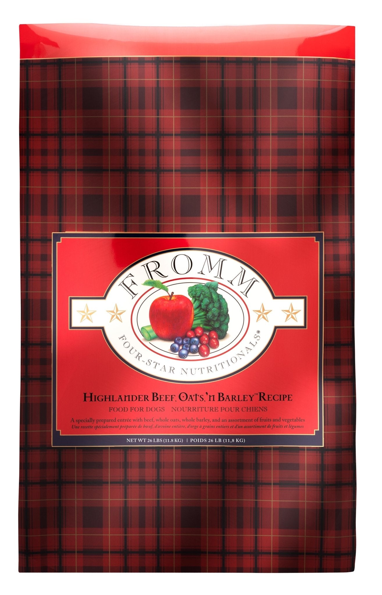 Fromm Four Star Nutritionals Dry Dog Food 26 lb Highlander Beef, Oats 'n Barley