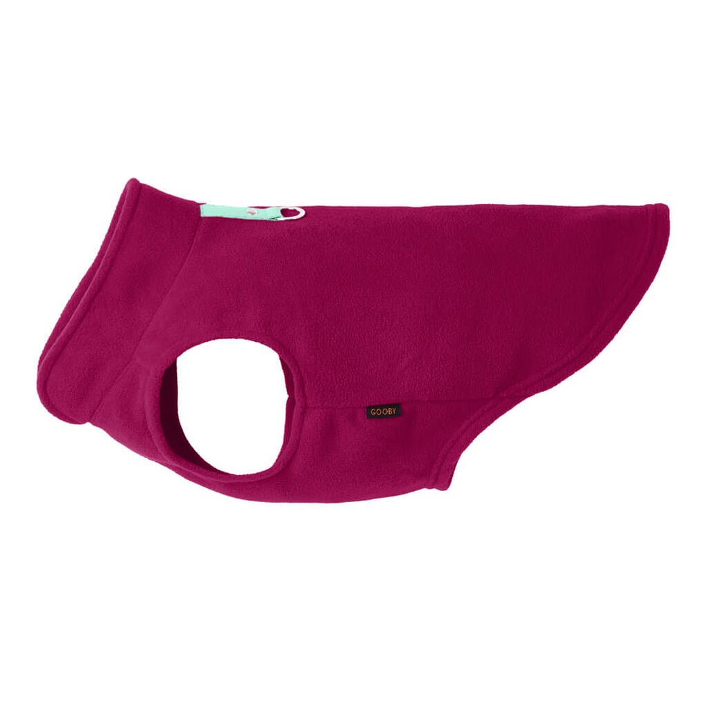Gooby Fleece Vest with harness Fuschia