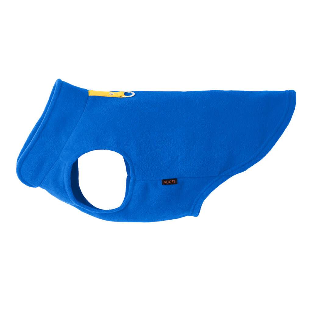 Gooby Fleece Vest with harness Deep Blue