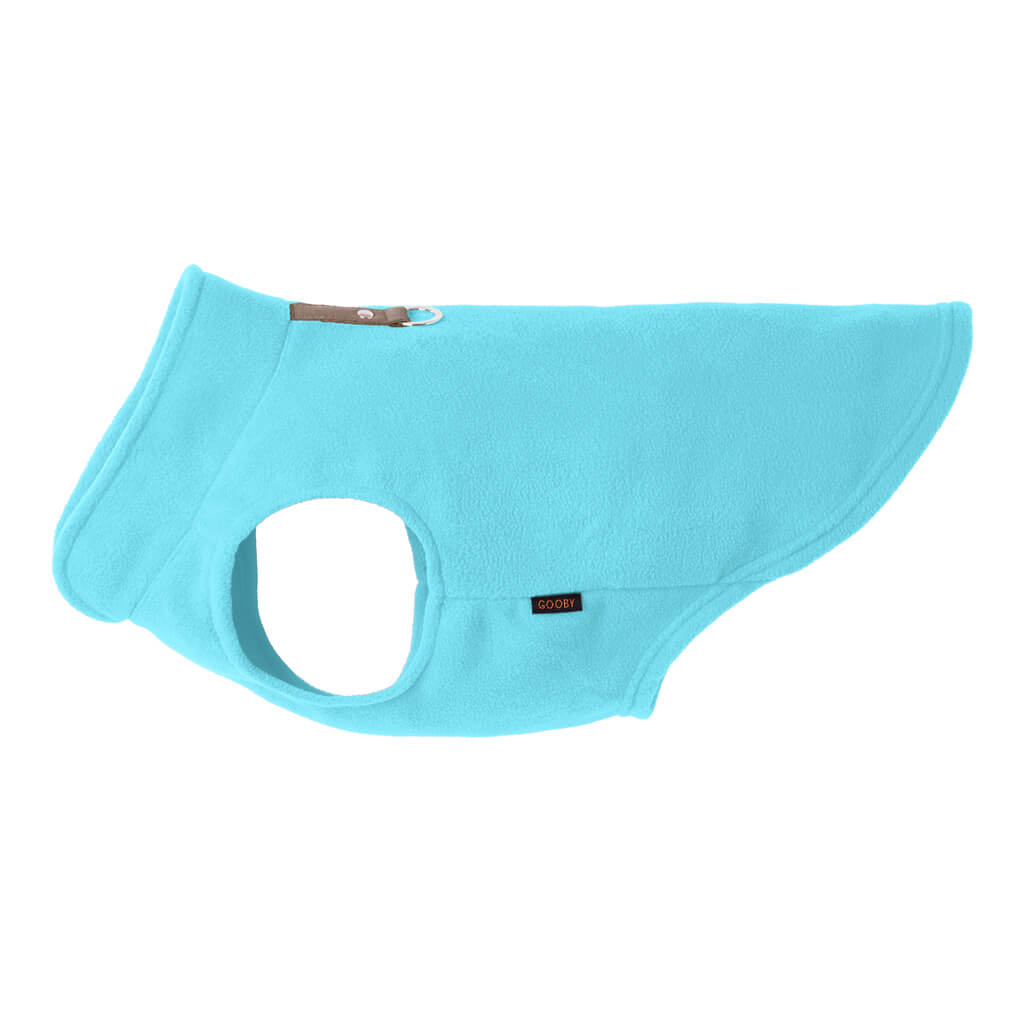 Gooby Fleece Vest with harness Turquoise