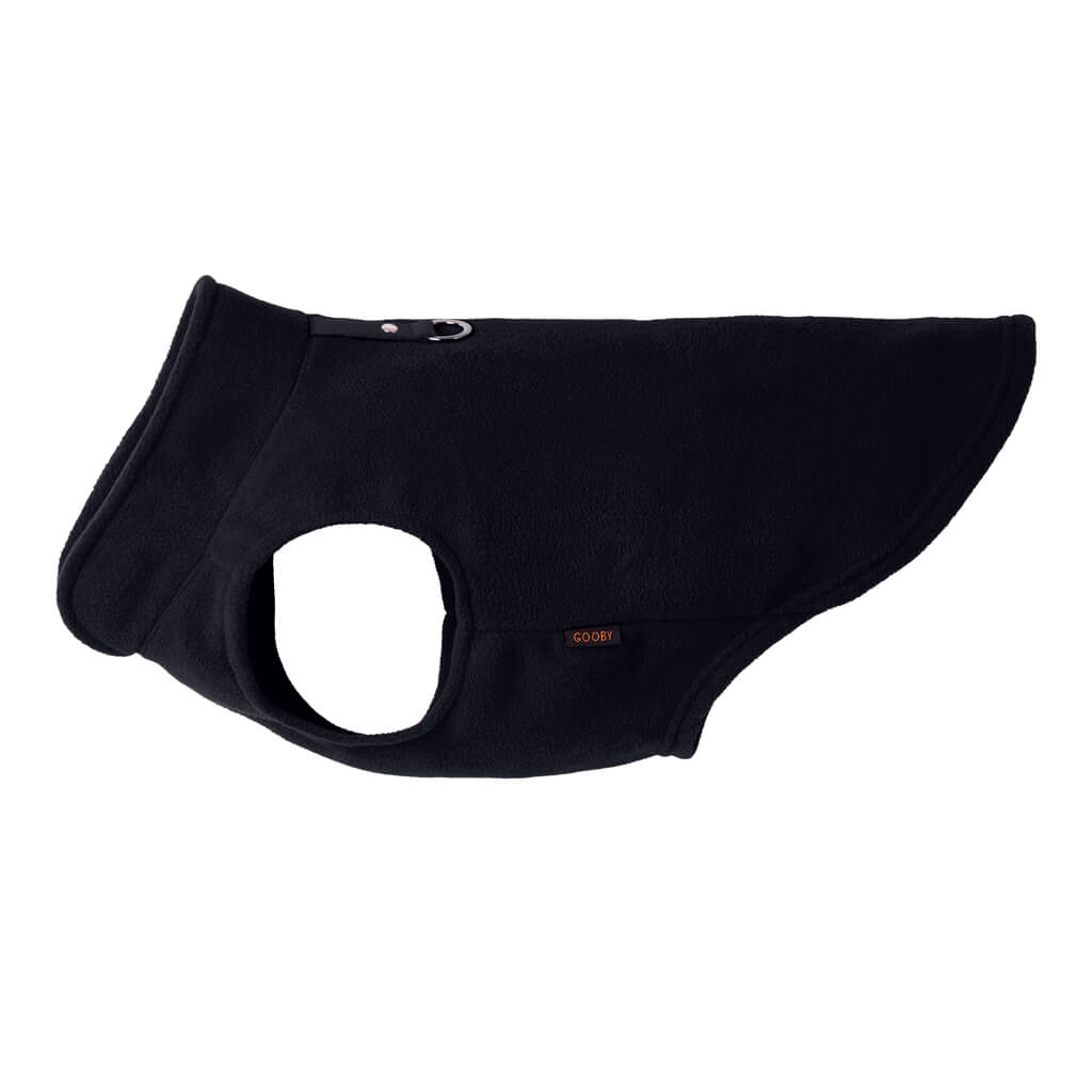 Gooby Fleece Vest with harness Black