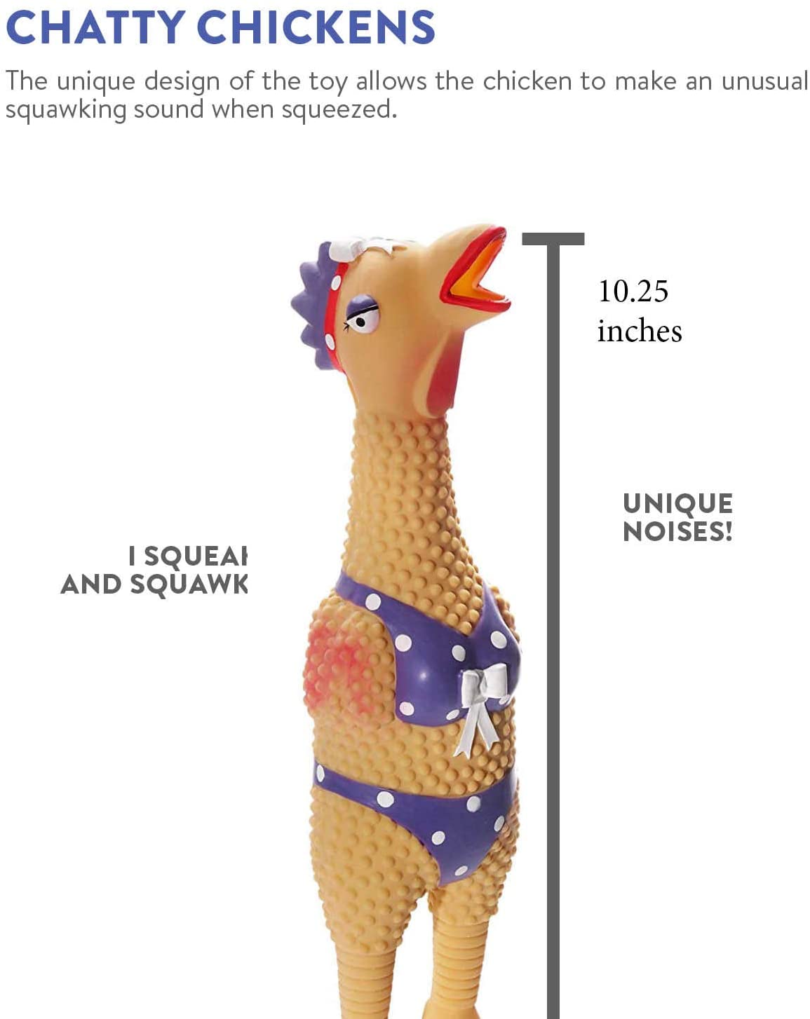 Latex Chicken Squawkers Henrietta 12"