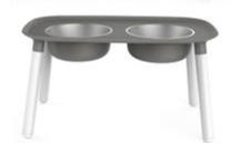 Messy Mutts - Elevated Feeder Gray with white legs