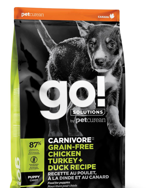 Petcurean GO! Carnivore Dog Food Chicken Turkey Duck Puppy