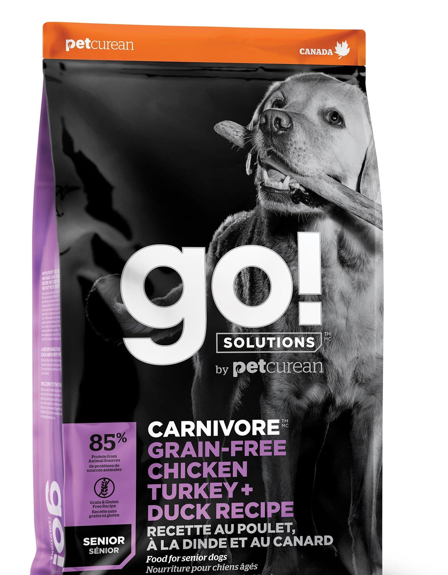 Petcurean GO! Carnivore Dog Food Chicken Turkey Duck Senior