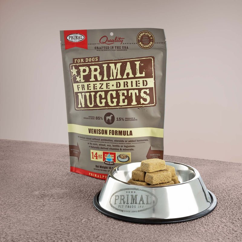Primal Canine Freeze Dried Dog Food 14oz Nuggets Venison