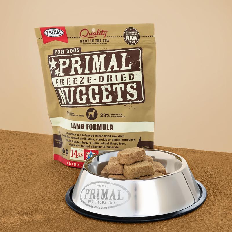 Primal Canine Freeze Dried Dog Food 14oz Nuggets Lamb
