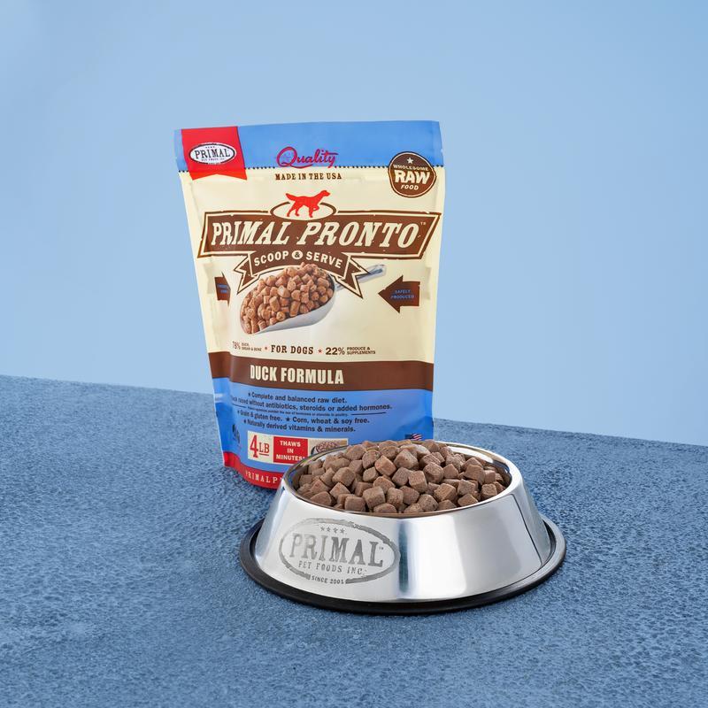 Primal Raw Frozen Dog Food 4lbs Pronto Duck