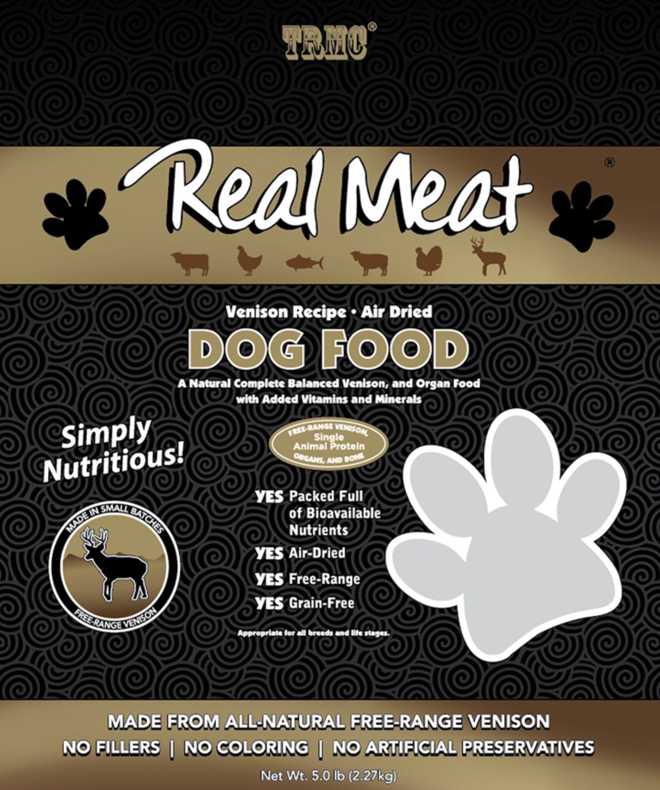 Real Meat Company Dog and Cat Food 5lbs Venison