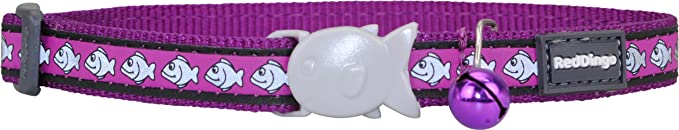 Red Dingo Reflective Cat Safety Collars Purple