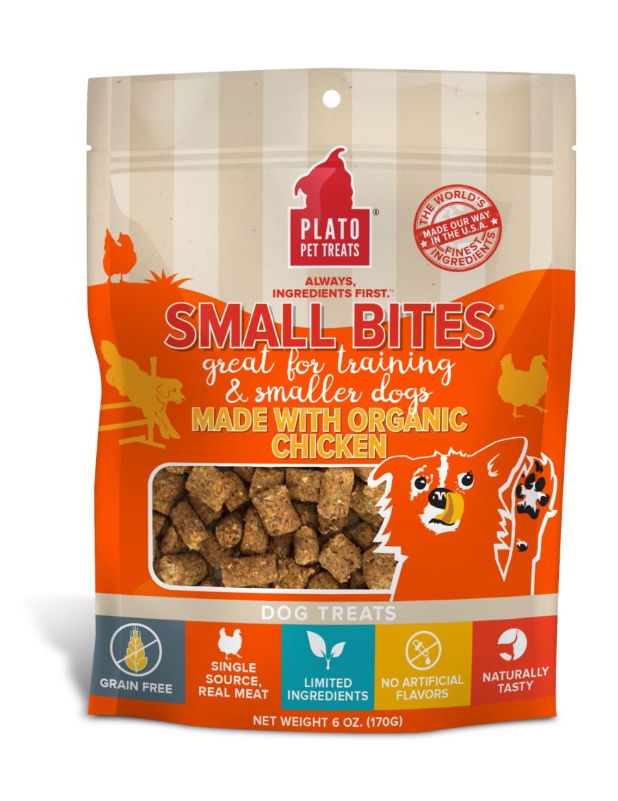 Plato Small Bites Dog Treats Organic Chicken