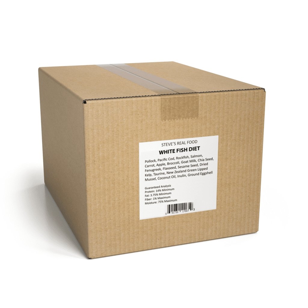 Steve's Real Food Raw Frozen Dog and Cat Food 20lbs patties Whitefish