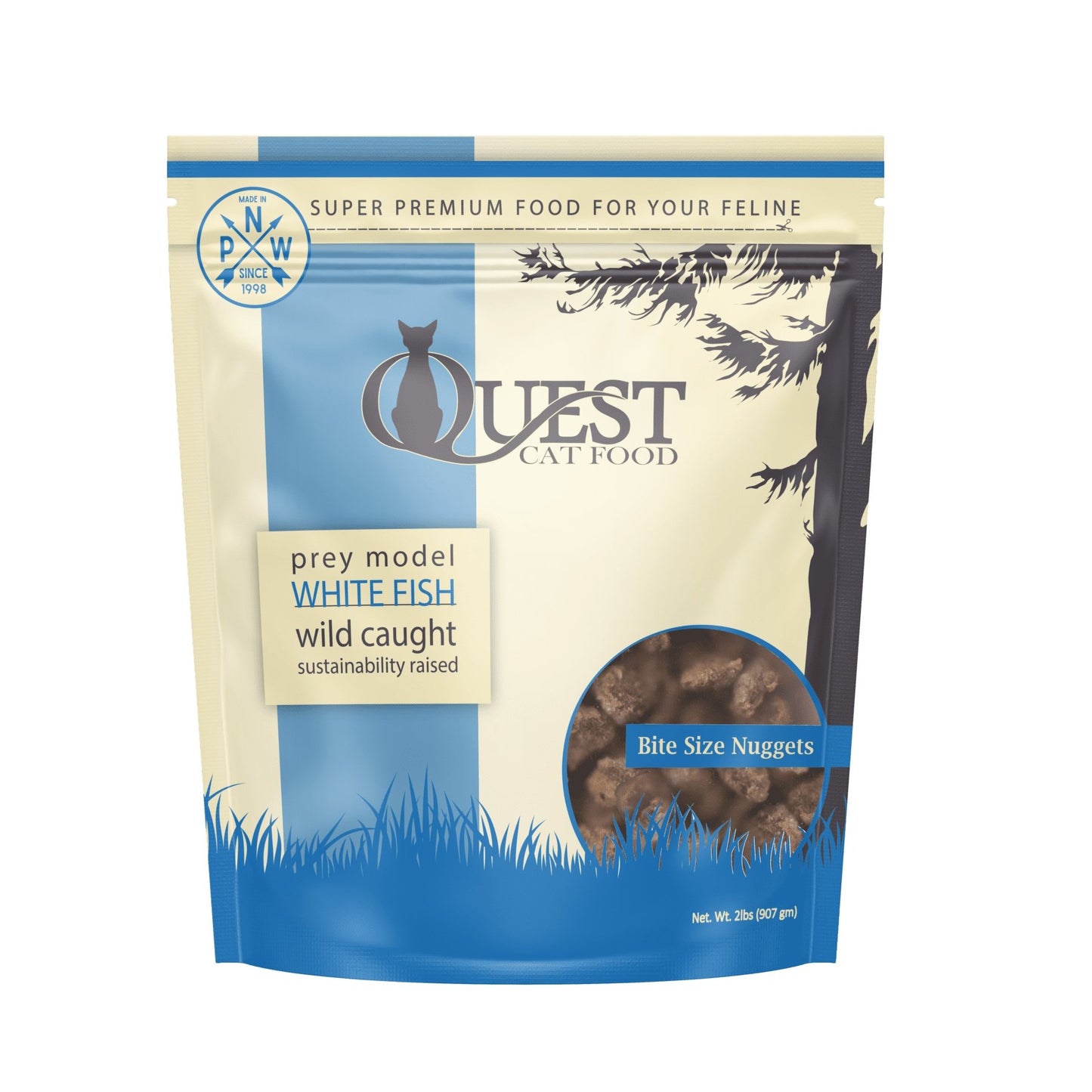 Quest Frozen Raw Cat Food 2lb Whitefish