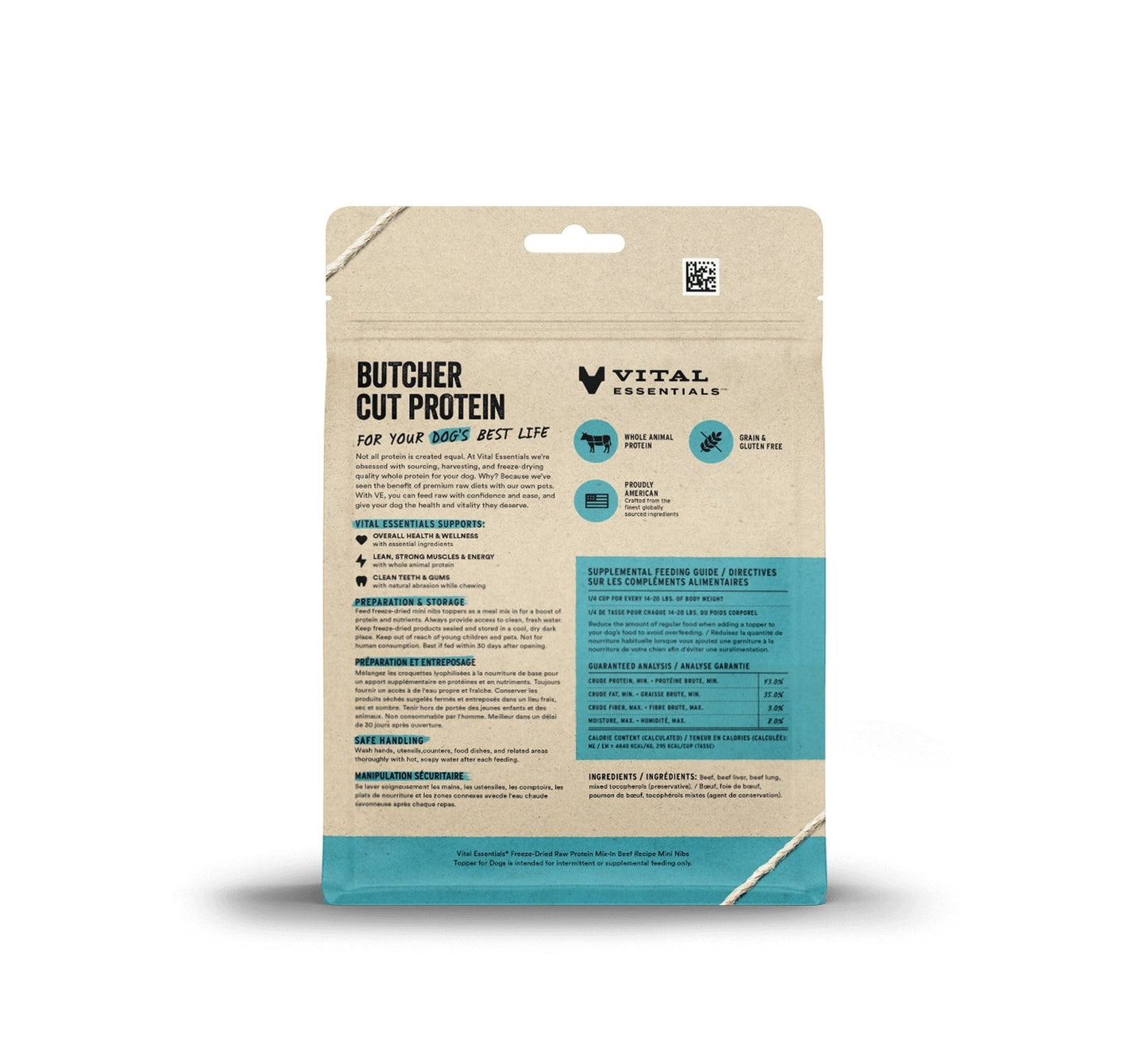 Vital Essentials Freeze-Dried Protein Mix-In Mini Nibs Toppers Beef