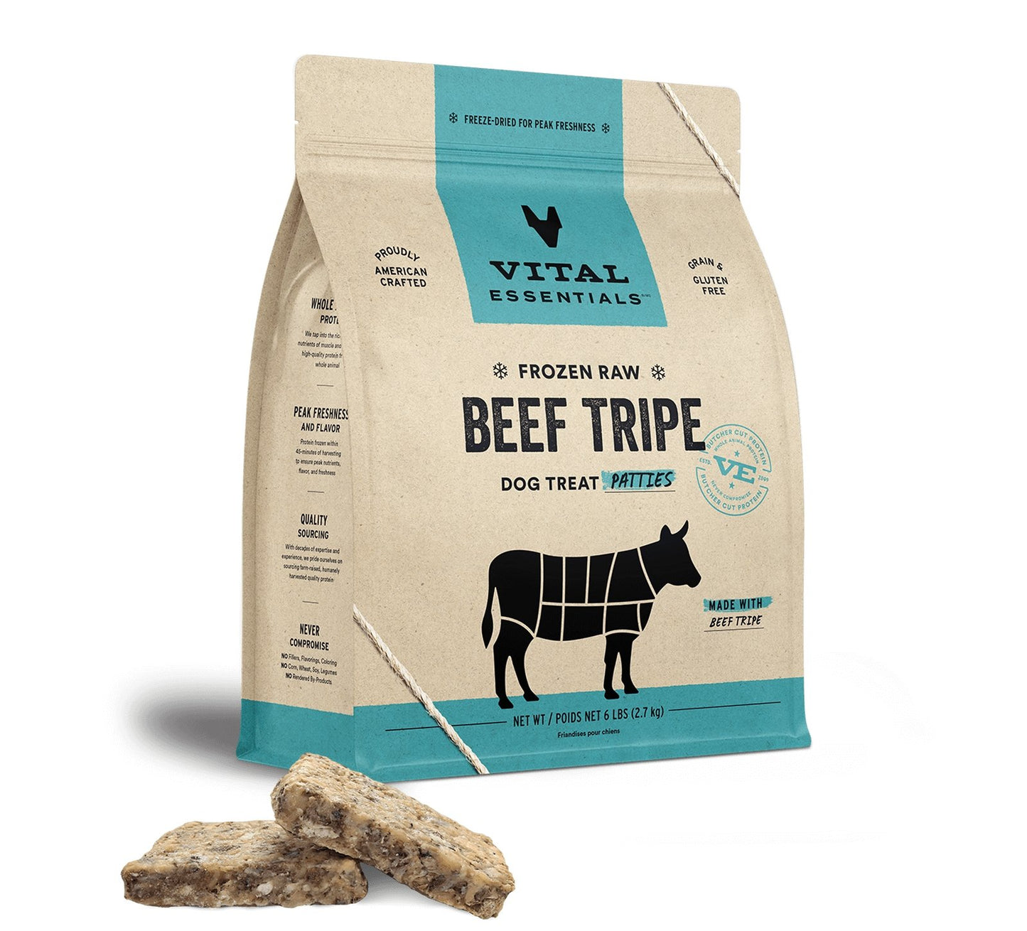 Vital Essentials Raw Frozen Prey Diet Dog Food 6lbs Tripe