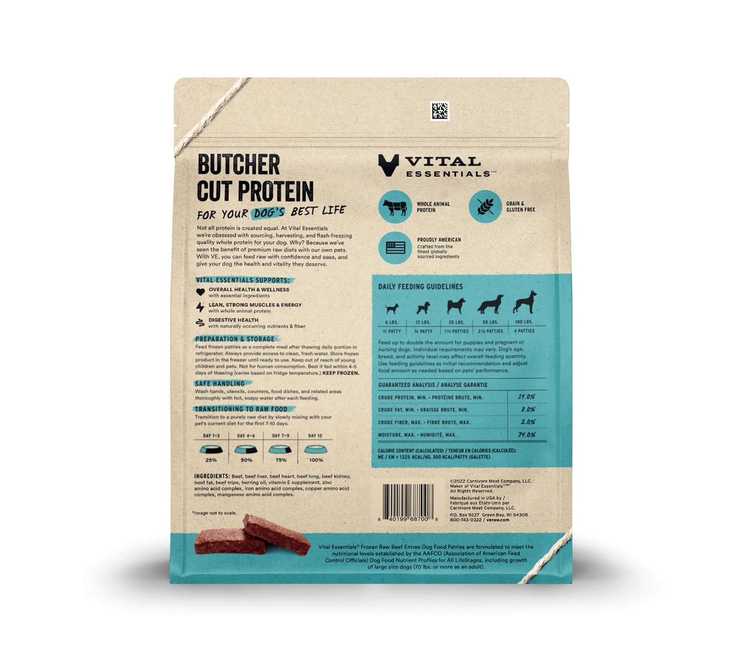 Vital Essentials Raw Frozen Prey Diet Dog Food