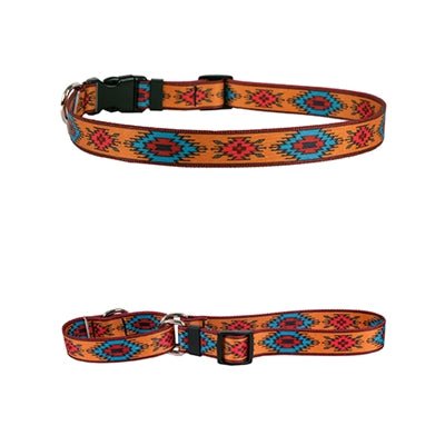 Yellow Dog Design Medium Dog Collars 3/4" Wide Indian Spirit Orange