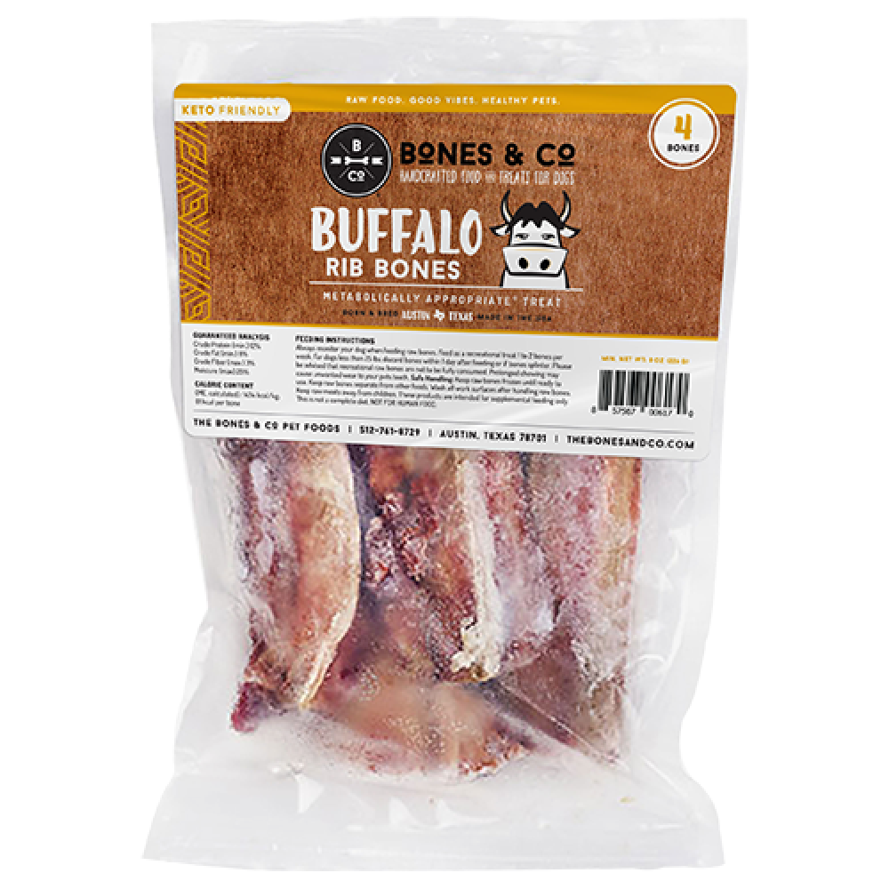 Bones & Co Frozen Raw Bison Ribs (4 pack)