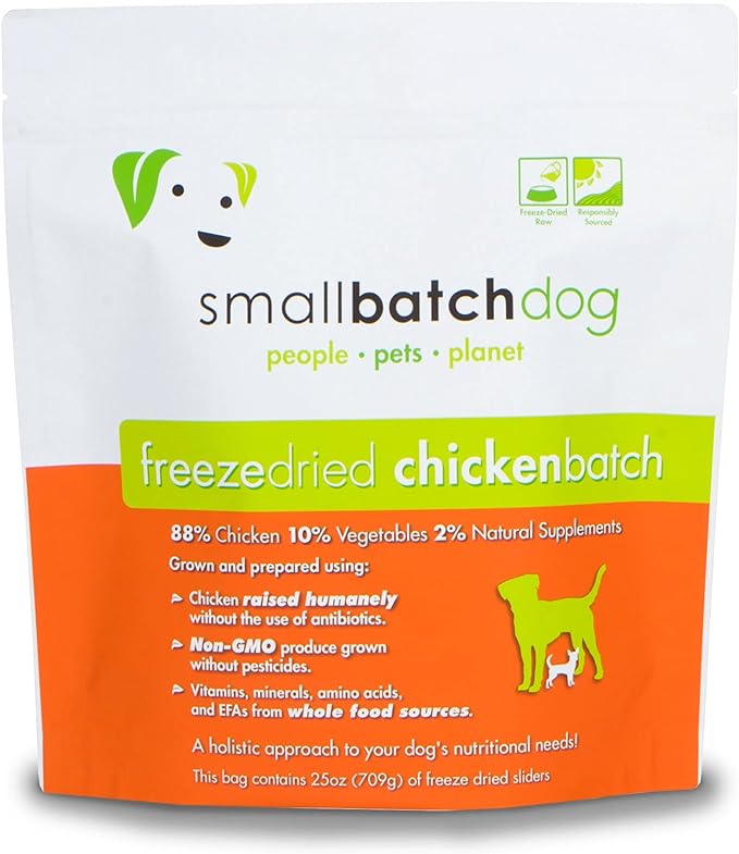 Small Batch Freeze Dried Raw Dog Food 25oz Sliders Chicken