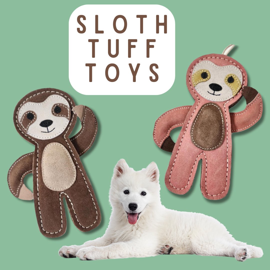 Advance Pet Products - Tuff Toys Pet-friendly eco-sourced Sloth Leather Dog Toys - Happy Hounds Pet Supply