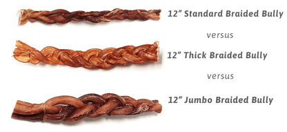 Braided Bully Sticks 12" - Happy Hounds Pet Supply