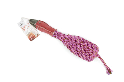 Crinkle Bird Dog Toy - Cotton Rope, Recycled Bottle, and Squeaker - Happy Hounds Pet Supply
