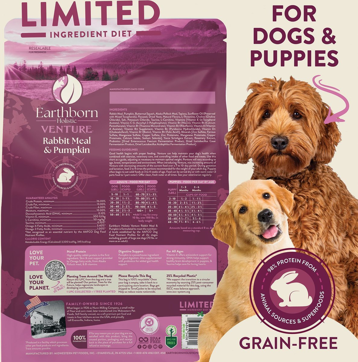 Earthborn Holistic Venture LID Dry Dog Food - Happy Hounds Pet Supply