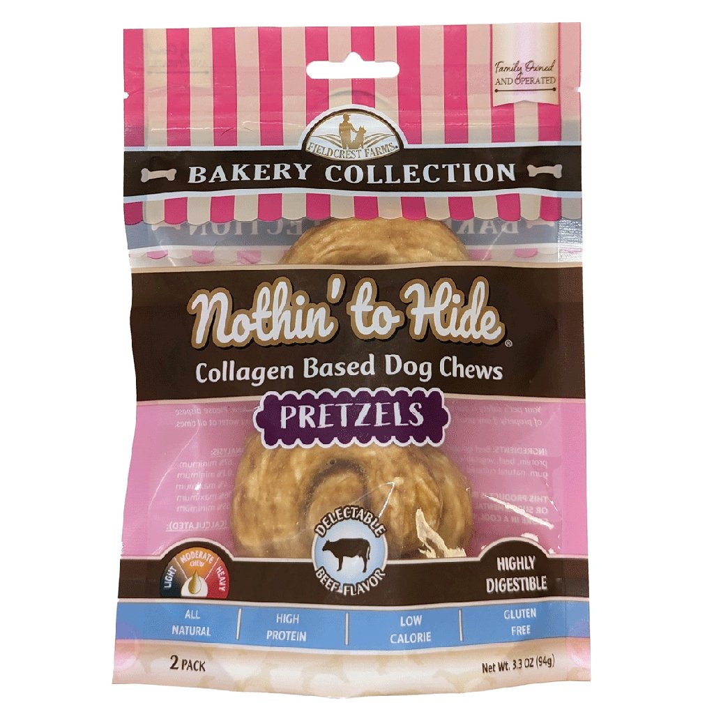 Fieldcrest Farms Nothin To Hide 3" Pretzel 2 pack - Happy Hounds Pet Supply