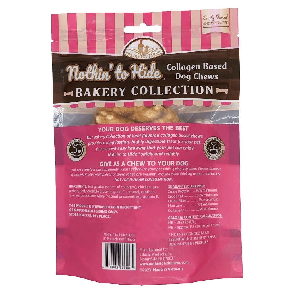 Fieldcrest Farms Nothin To Hide 3" Pretzel 2 pack - Happy Hounds Pet Supply