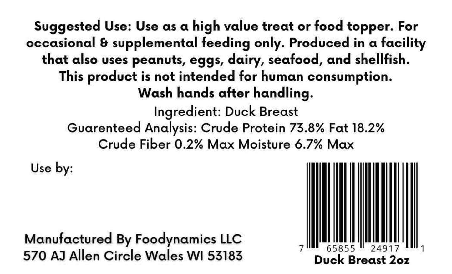 Freeze Dried Duck Breast (by ounce) - Happy Hounds Pet Supply