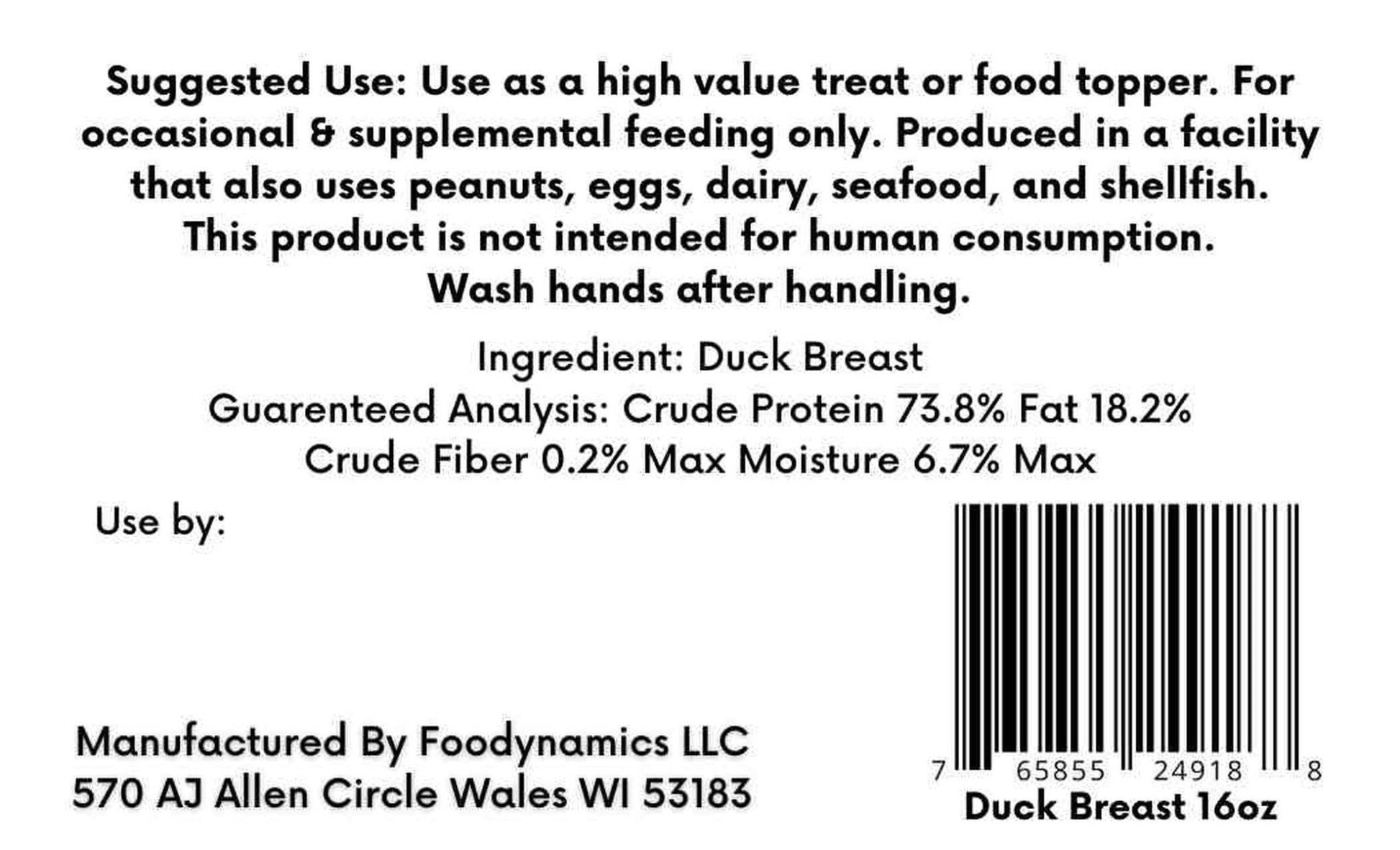 Freeze Dried Duck Breast (by ounce) - Happy Hounds Pet Supply