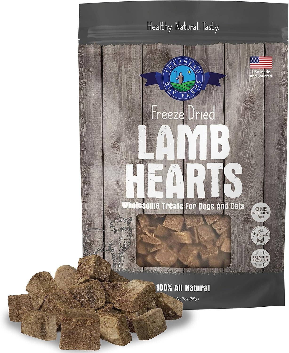 Freeze Dried Lamb Heart Treats - Happy Hounds Pet Supply