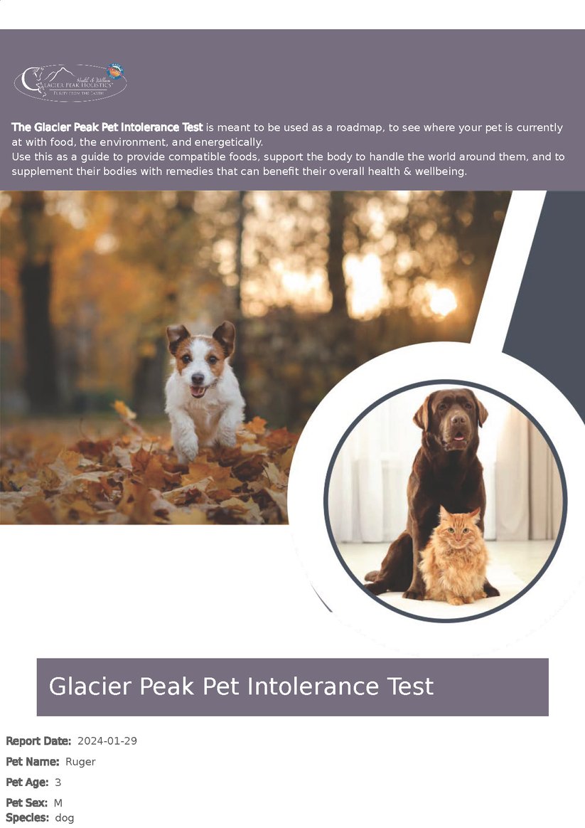Glacier Peak Holistics Pet Intolerance Test - Happy Hounds Pet Supply