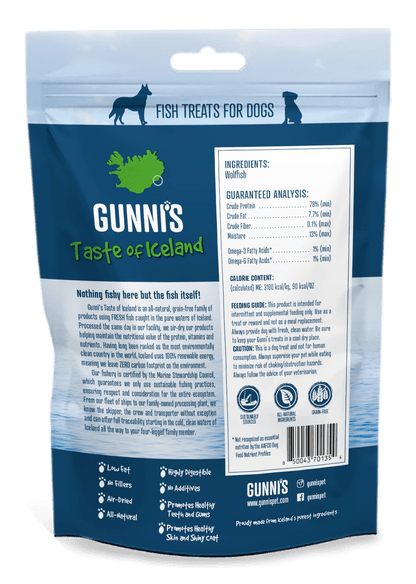 Gunni's Chewy Wolf Fish Skin 3 pack - Happy Hounds Pet Supply