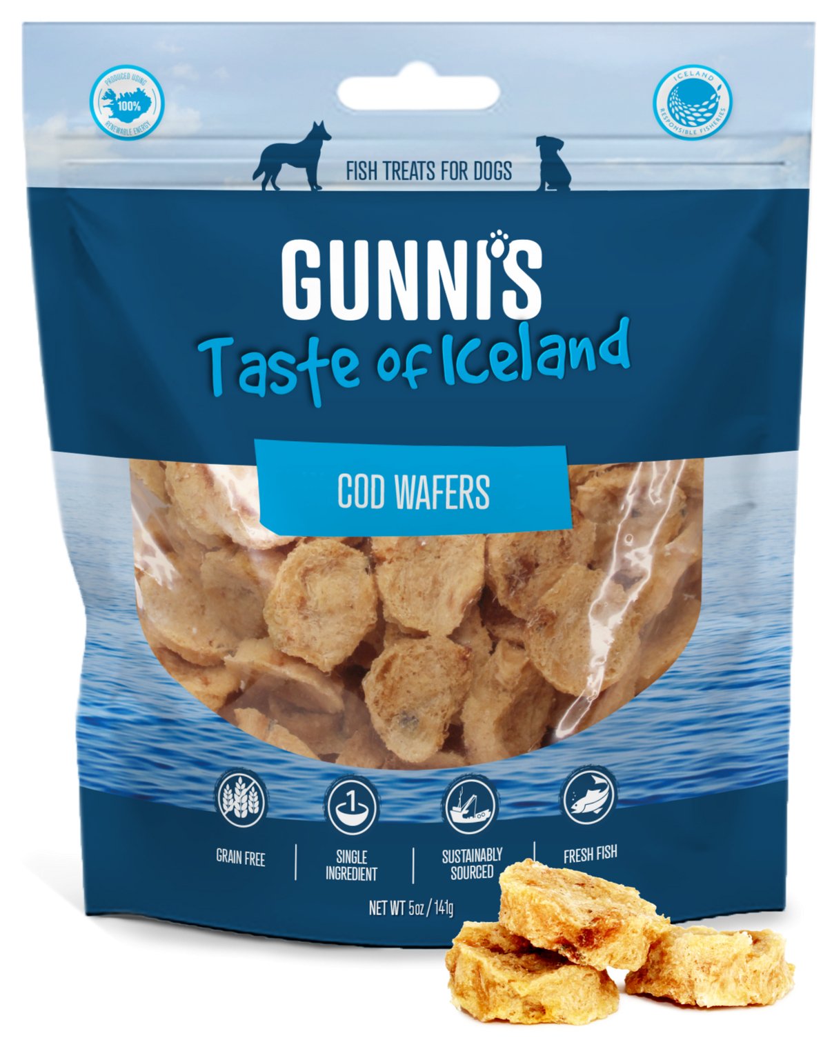 Gunni's Wolffish Wafer Dog Treats 5oz - Happy Hounds Pet Supply