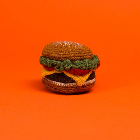 Hand Knit Hamburger - Happy Hounds Pet Supply