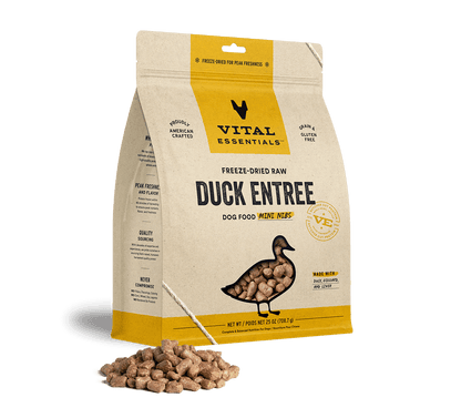 Vital Essentials Freeze Dried Dog Food 25oz Duck Mini Nibs