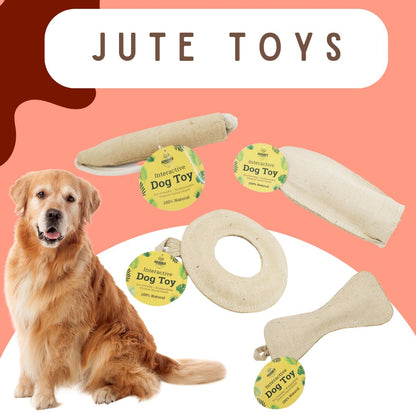 Jute Burlap Interactive Dog Toy - Happy Hounds Pet Supply