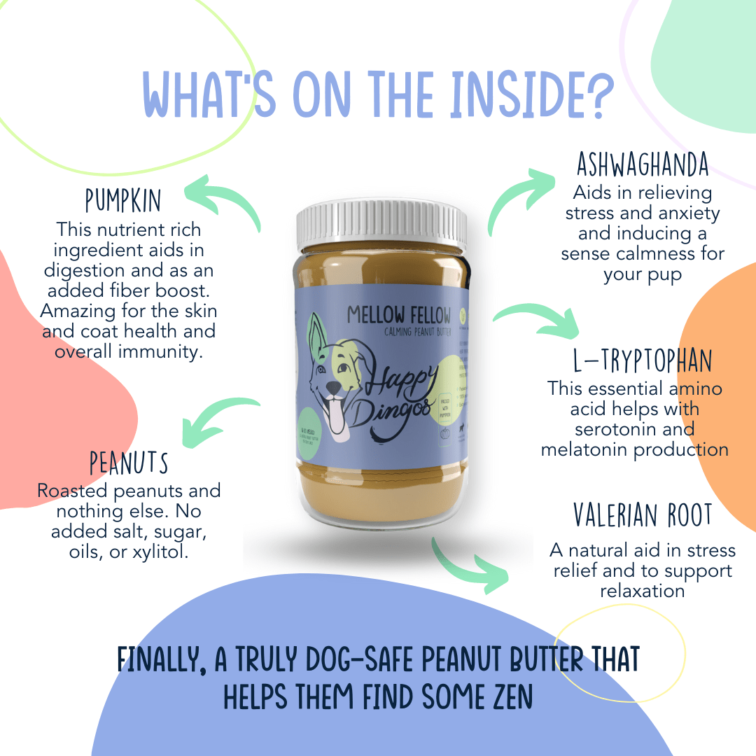 Mellow Fellow Calming Peanut Butter - 16oz - Happy Hounds Pet Supply