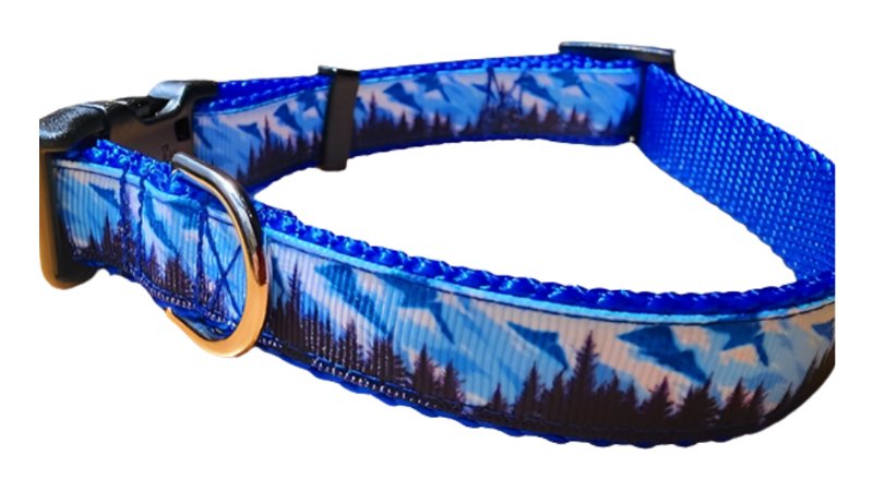 Mountain Blue Dog Collars and Leashes - 3/4" wide - Happy Hounds Pet Supply